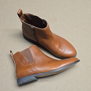 Land's End Womens Brown Leather Ankle Chelsea Boots Size 10